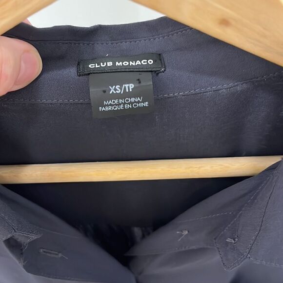 ⚡️Club Monaco 100% rayon roll up sleeve tunic shirt - size XS - Picture 10 of 12